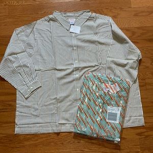 Striped button up shirts LOT 2 XXL brown green